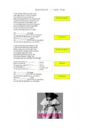 English Worksheet: Speechless (Lady Gaga)