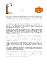 English Worksheet: A brief history of Halloween