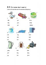 English Worksheet: review short vowel u