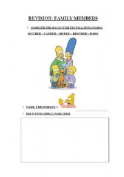 English worksheet: family members