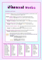 English Worksheet: Phrasal verbs (with key)