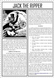 English Worksheet: Halloween - Jack the Ripper - 1 of 3