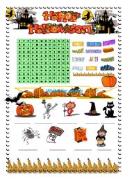 English Worksheet: Halloween Fun