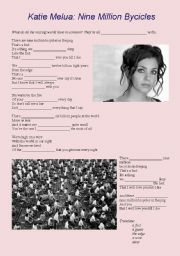 English Worksheet: Katie Melua: Nine Million Bicycles