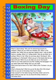 English Worksheet: Christmas: Boxing Day