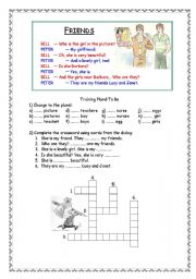 English Worksheet: PLURAL OF TO BE