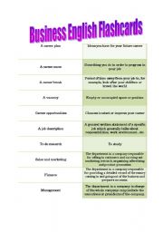 English worksheet: Business English Flashcards- Careers 