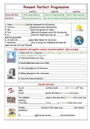 English Worksheet: Present perfect progressive