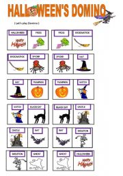 English Worksheet: HALLOWEENS DOMINO