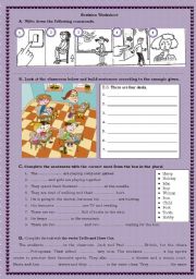 revision worksheet(imperative, classroom objects, verbs to be,there to be, to have got and possessive adjectives, irregular plurals