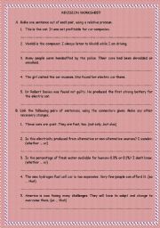 English Worksheet: Revision worksheet: connectors, comparatives