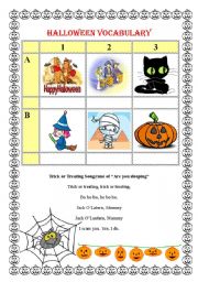 English Worksheet: Halloween Vocabulary and Song for small kids
