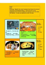 English worksheet: Prepostions and Halloween