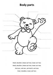 English Worksheet: Body parts