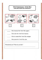English Worksheet: food