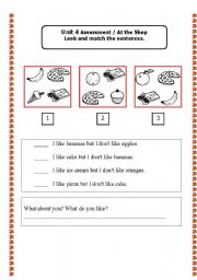 English worksheet: food