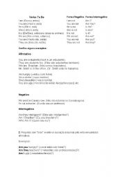 English Worksheet: verb to be
