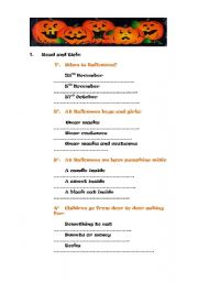 English Worksheet: HALLOWEEN QUIZ