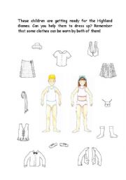 English worksheets: Scottish traditional clothing