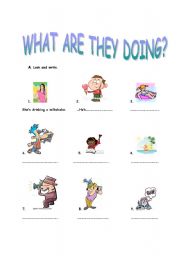 English Worksheet: -ing forms of some action verbs