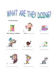 English worksheet: -ing forms of some action verbs