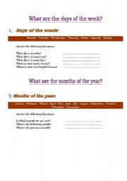 English worksheet: DAYS OF THE WEEK