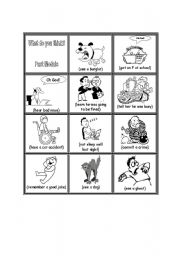English Worksheet: Past Modals - Activity cards Part 1