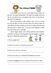 English Worksheet: The Animals! (simple present)