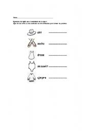 English worksheet: clothes