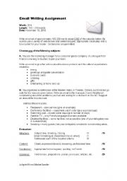 English Worksheet: Business Writing - Email Assignment