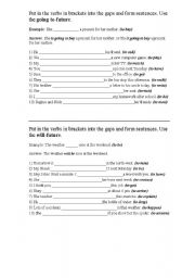 English Worksheet: Simple Future (will & going to)