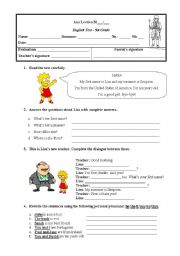 English Worksheet: English test