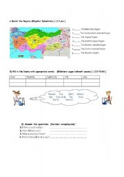 English Worksheet: regions