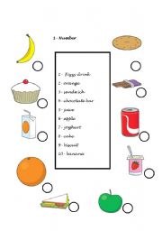 English worksheet: food matching