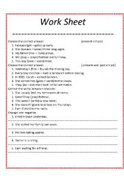 English Worksheet: Tenses