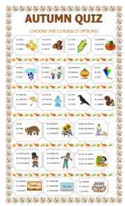 English Worksheet: AUTUMN QUIZ