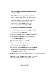 English worksheet: Countable and uncountable nouns -quiz