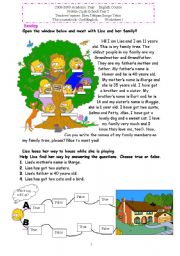 English Worksheet: family&house parts