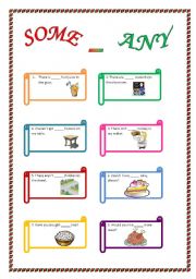 English Worksheet: some-any