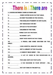 English Worksheet: THERE IS /THERE ARE