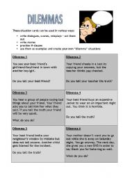 English Worksheet: Dilemmas