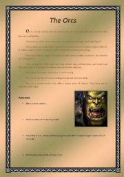 English worksheet: The Orcs