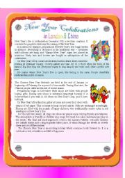 English Worksheet: New Year Celebrations 