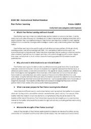 English Worksheet: Peer Partner Learning Information