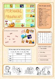 English Worksheet: personal pronouns worksheet