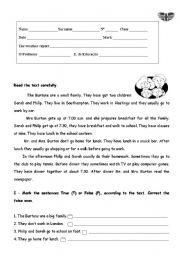 English Worksheet: test-daily routine