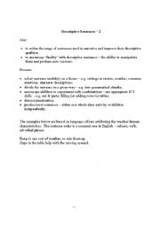 English Worksheet: describe