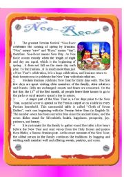 English Worksheet: Reading Noe-Rooz Festivals