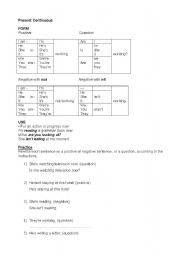 English worksheet: Present Continuous