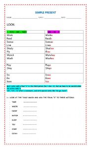 English worksheet: simple present